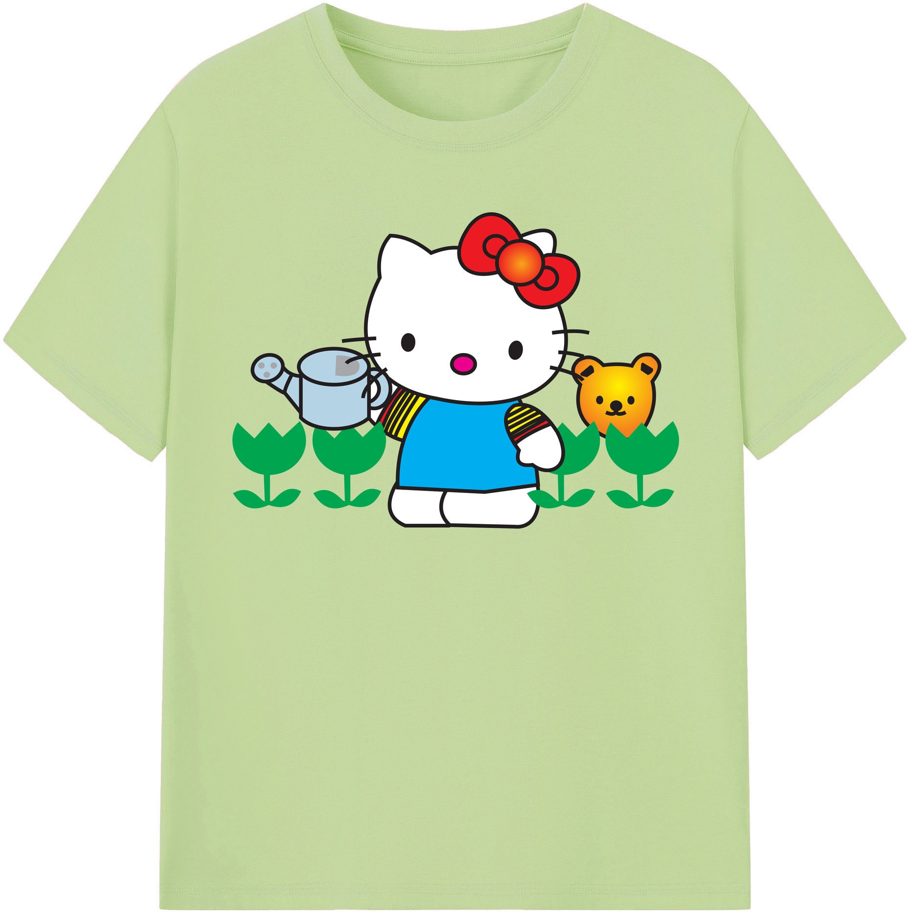 （画像用） Hello Kitty ハローキティ 綿100％半袖Tシャツ（フロントプリント）